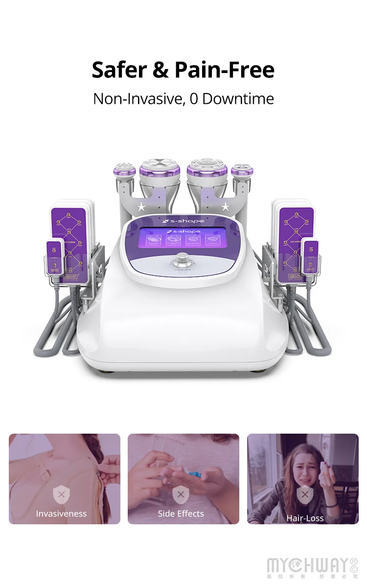 Mychway Radio Frequency Body Contouring Equipment Fat Sculpting S Shape 30k Cavitations Machine With 160MW