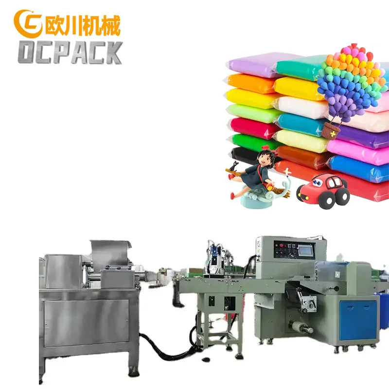 Fully Automatic Type Super Light Clay Double Extruder Play Dough Plasticine Cutting Packing Machine