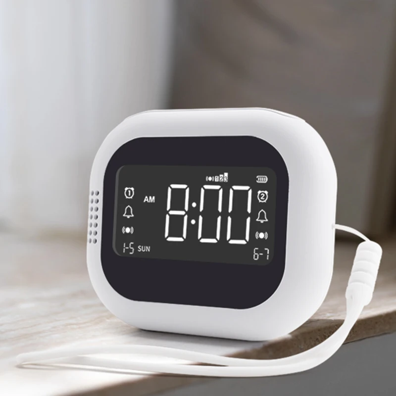 Portable Vibration Clock Under Pillow Vibrator With Multiple Alarm Sounds Mini Desk for Bedroom