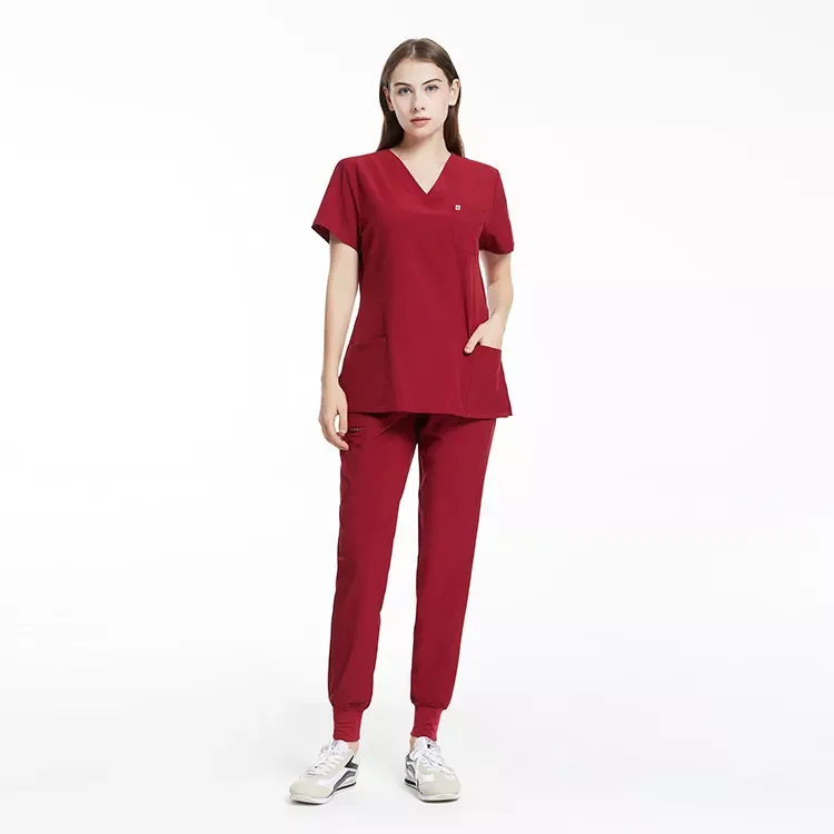 Spandex Breathable Nursing Scrubs Uniforms Sets Fashionable Medical Scrubs Sets