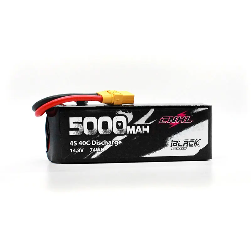 5000mah 14.8v 4s 40c (30X47X146mm) cnhl black series  lipo battery  with xt90 plug