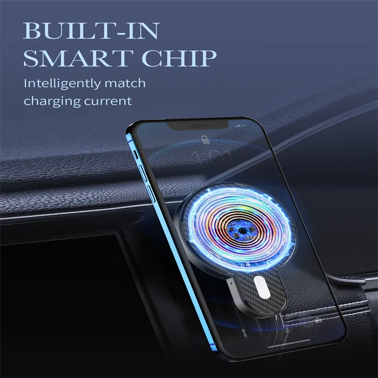 LDNIO New Product 15W Wireless Charger Qi Magnetic Clamping Fast Charging Wireless Charger Cell Car Phone Holder