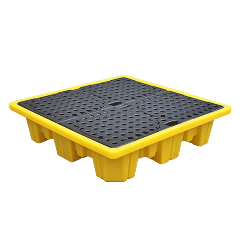 High quality cheap industrial poly hdpe control 4 drum ibc oil containment plastic spill pallet