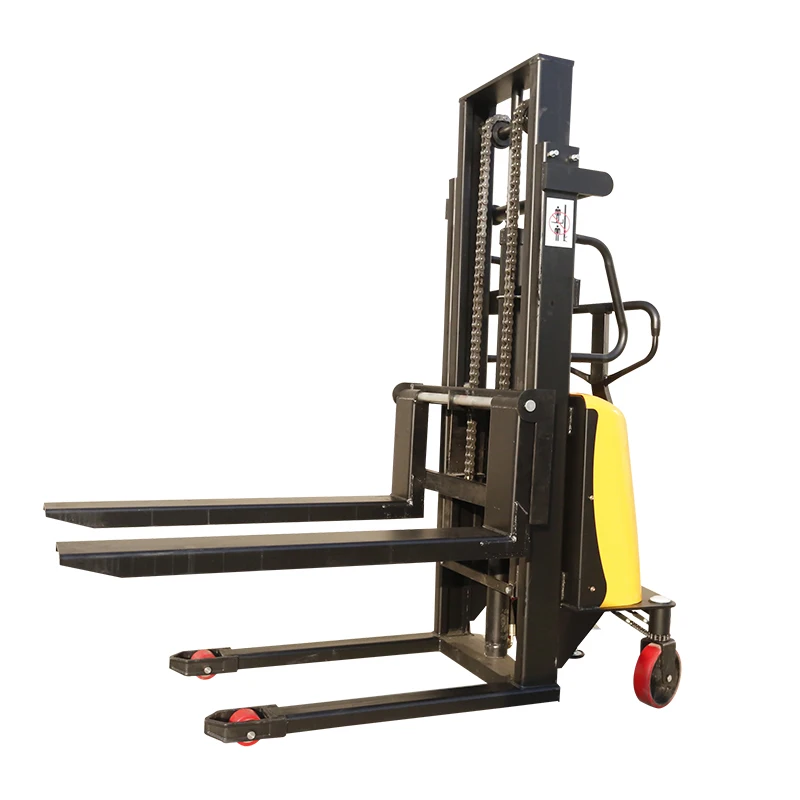 Bold Chain Semi Automatic Hydraulic Stacker Lifting For Warehouse