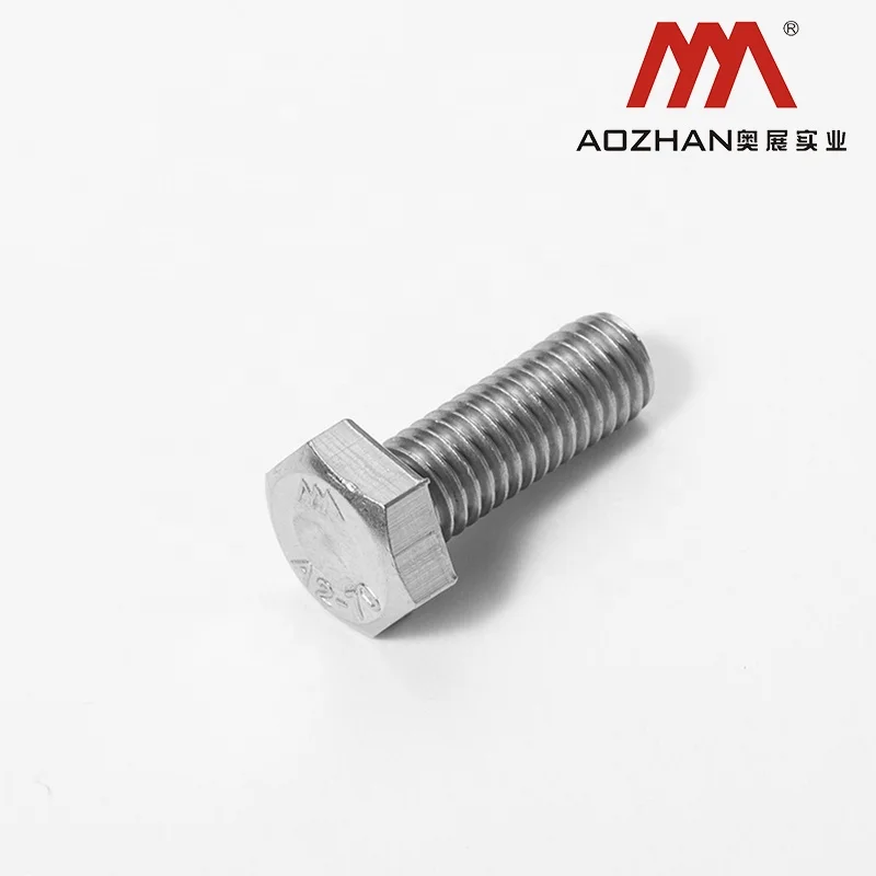 GB5783 Aozhan in 304/316 stainless steel SS  fasteners screw hexagon bolts