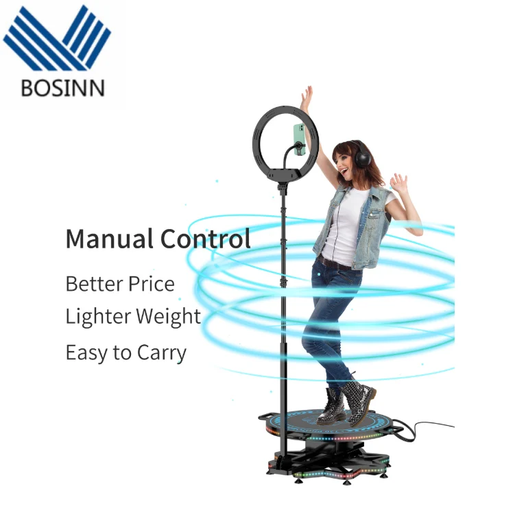 GOGO Stage Lighting Color Stand 360 Photo Booth Rotary Dance Stick Fotografia Camera Point Jump Photography Platform