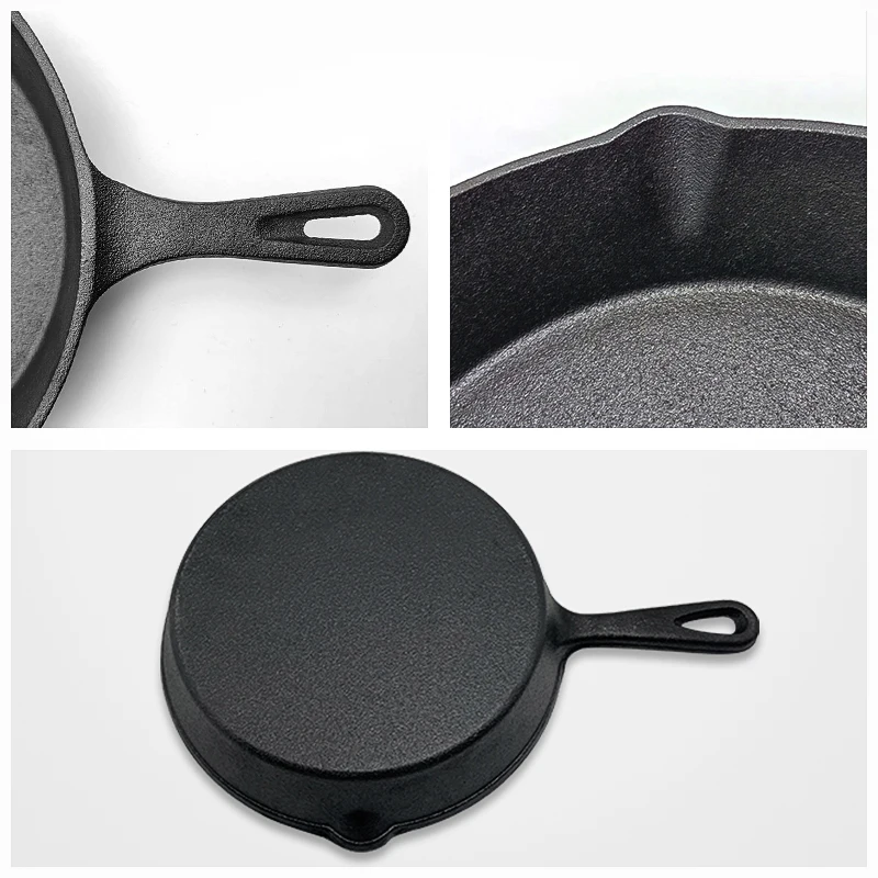 6 Inch,8 Inch and 10 Inch Kitchen Pre Seasoned Cast Iron Skillet Set 3 Pieces