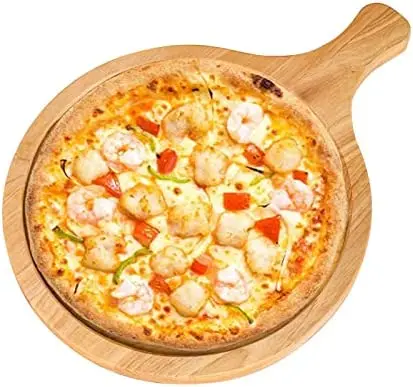 Circular handle wooden pizza board manufacturer  Solid wood pizza pan