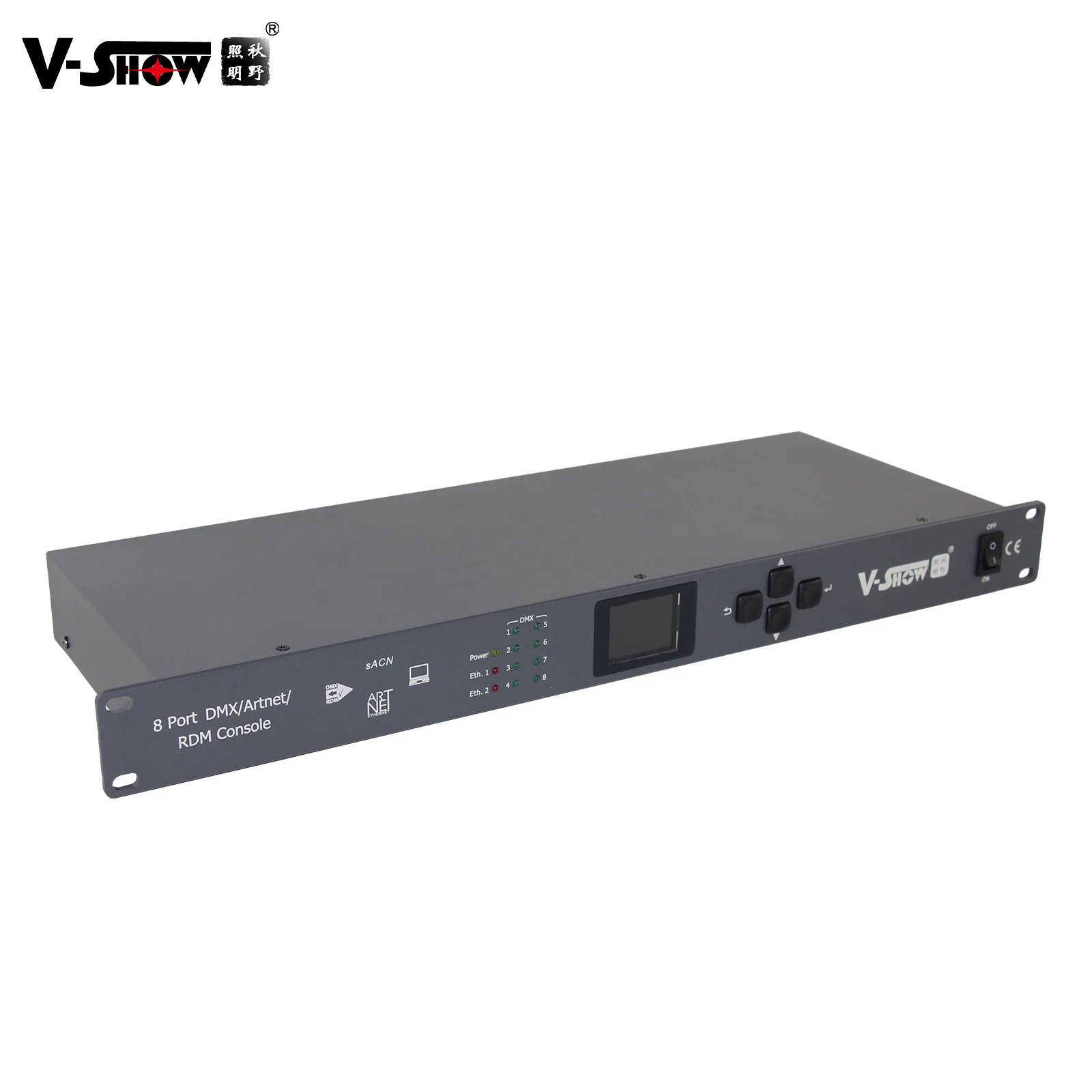 V-Show New Arrival 8 Port DMX/Artnet/RDM console Updated DMX Controller For Fixture Stage Light