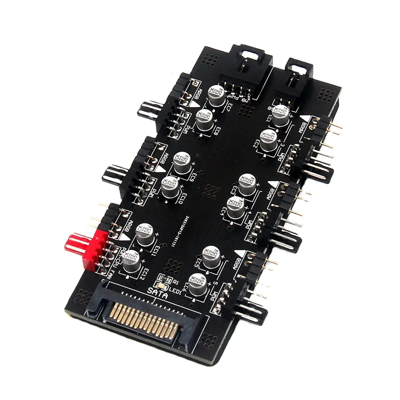 Вентилятор для материнской платы компьютера 4-контактный разъем SATA PWM ARGB от 1 до 6 вентилятор 5 В