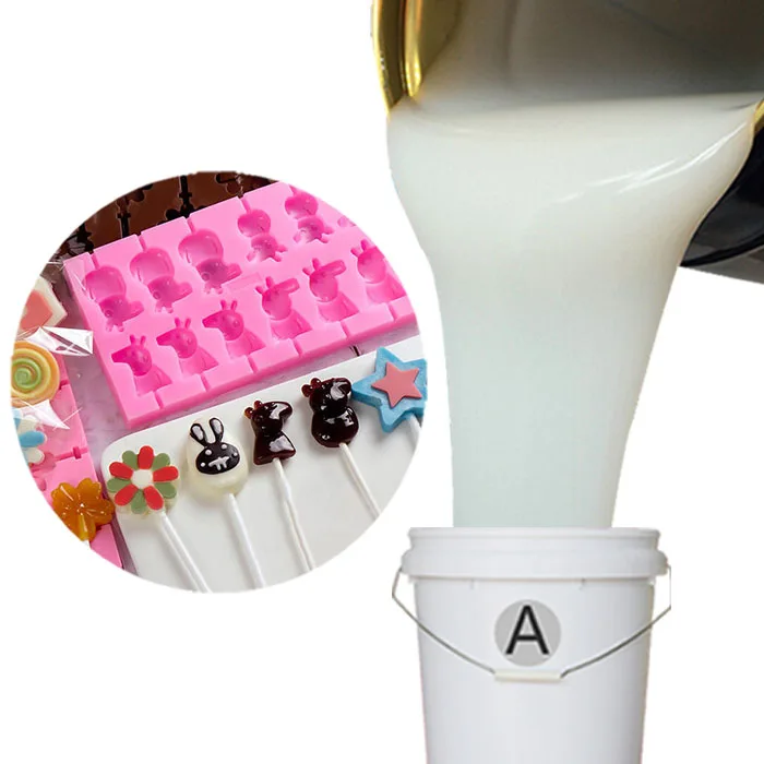 Пищевая полупрозрачная A: B двухкомпонентная Платина cure Жидкая силиконовая резина для изготовления формочек