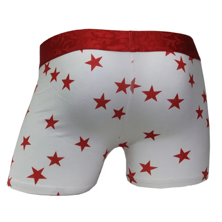 
Slim breathable organic cotton printed mens underwear boxers sexy 