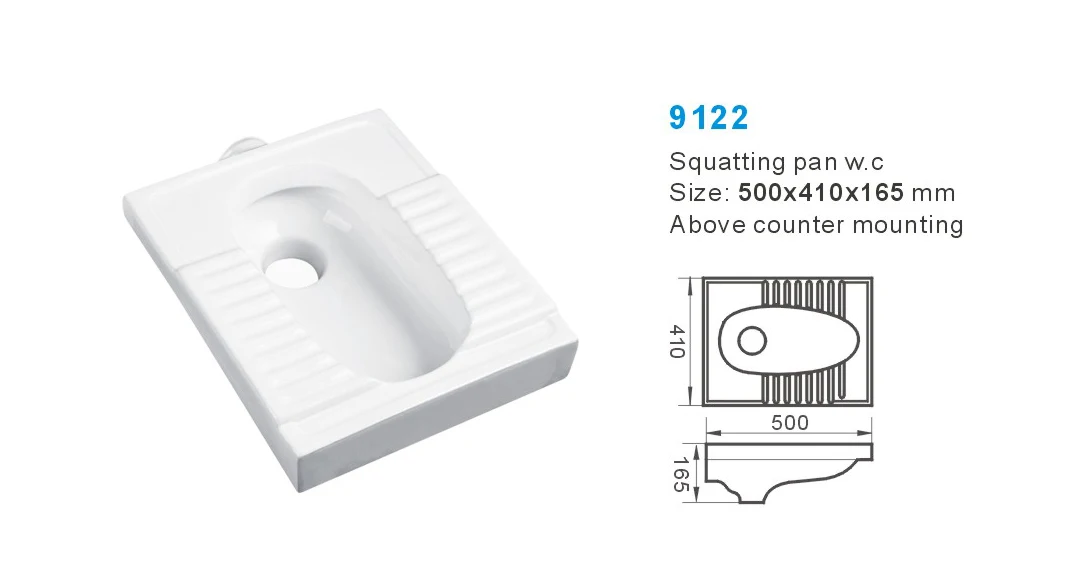 Squat Pans Supplies Comfortable Sanitary Ware Porcelain Eastern Style Pans Wash Down Water Closet Squatting Pans