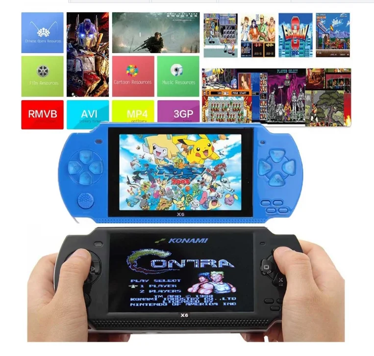 Wholesale fast shipping x6 Handheld Game Console 4.3 Inch Screen 32 bit Video Games Consoles