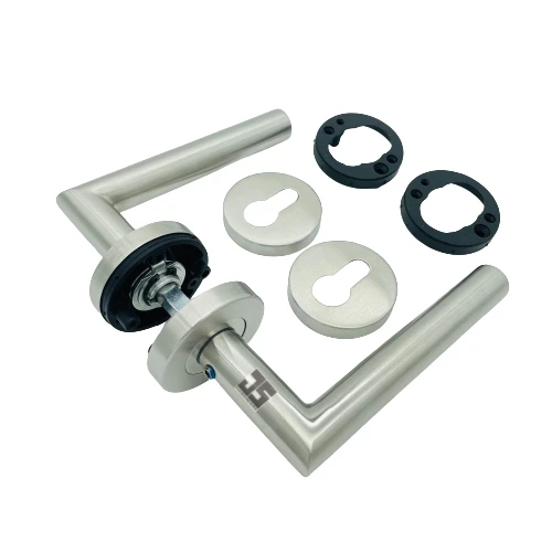 
Hot Sale European Popular Design Round Rosette Double Side Spring Stainless Steel Hardware Door Handle 