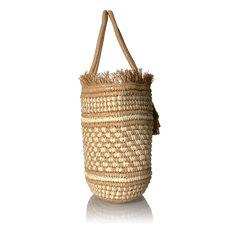 China supplier women wholesale summer shoulder style handbag travel clutch tote beach straw bags
