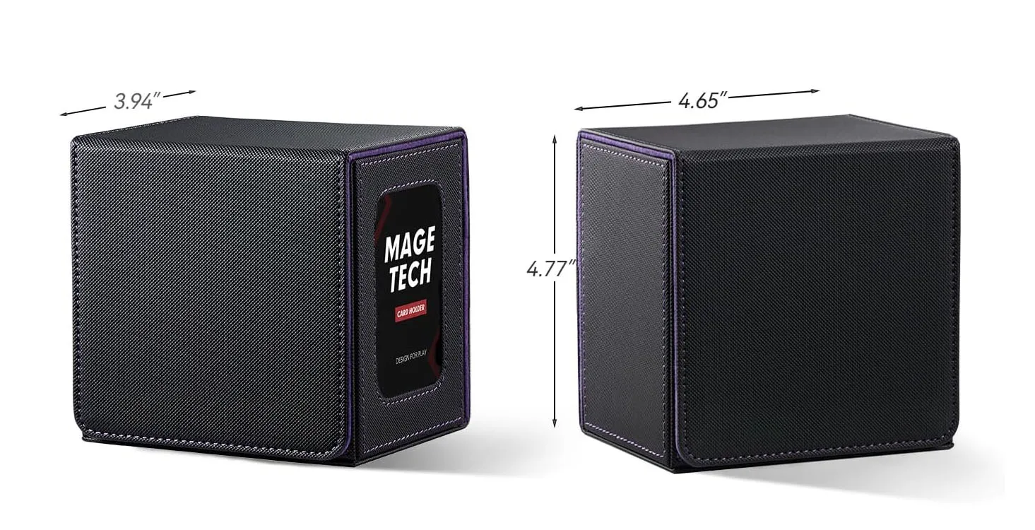 Card Deck Box for MTG Commander - Commander Display Fits 100 Double-Sleeved Cards 35pt One Touch & Dice Tray