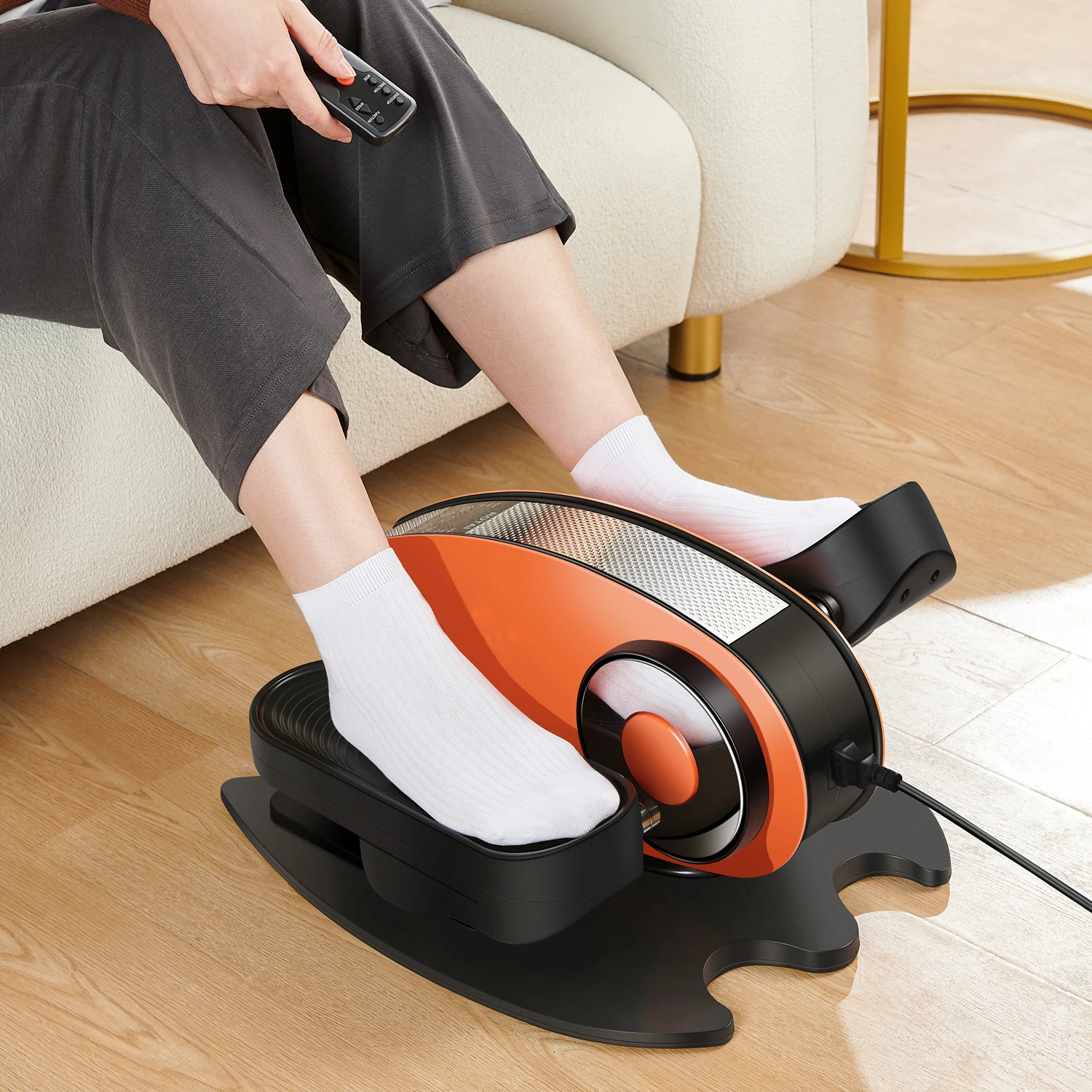 PAOBA Motorized mini elliptical trainer for elderly durable home trainer rehabilitation under desk bike ETB003