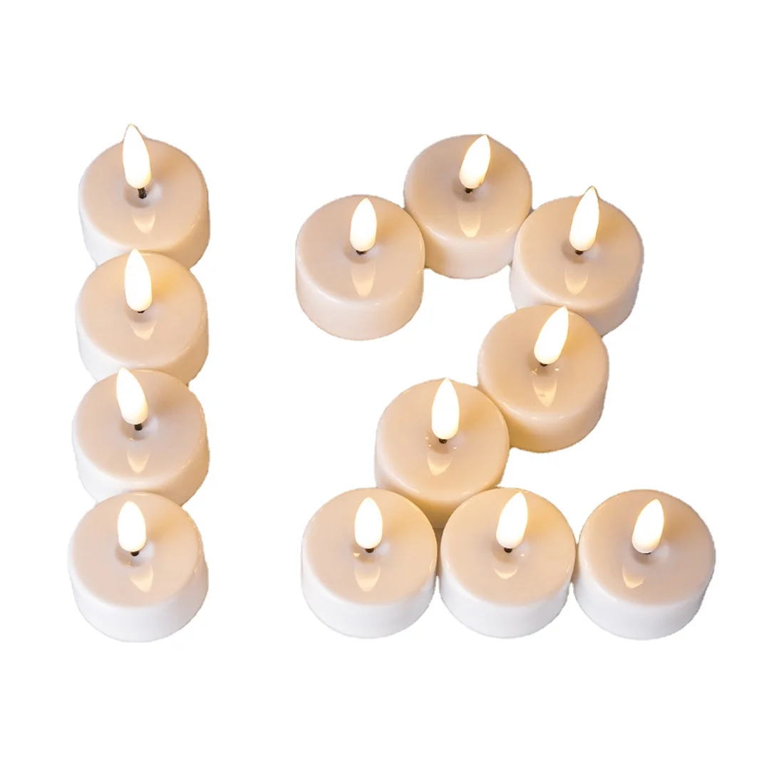hot online sales 3D real flame white led tea light