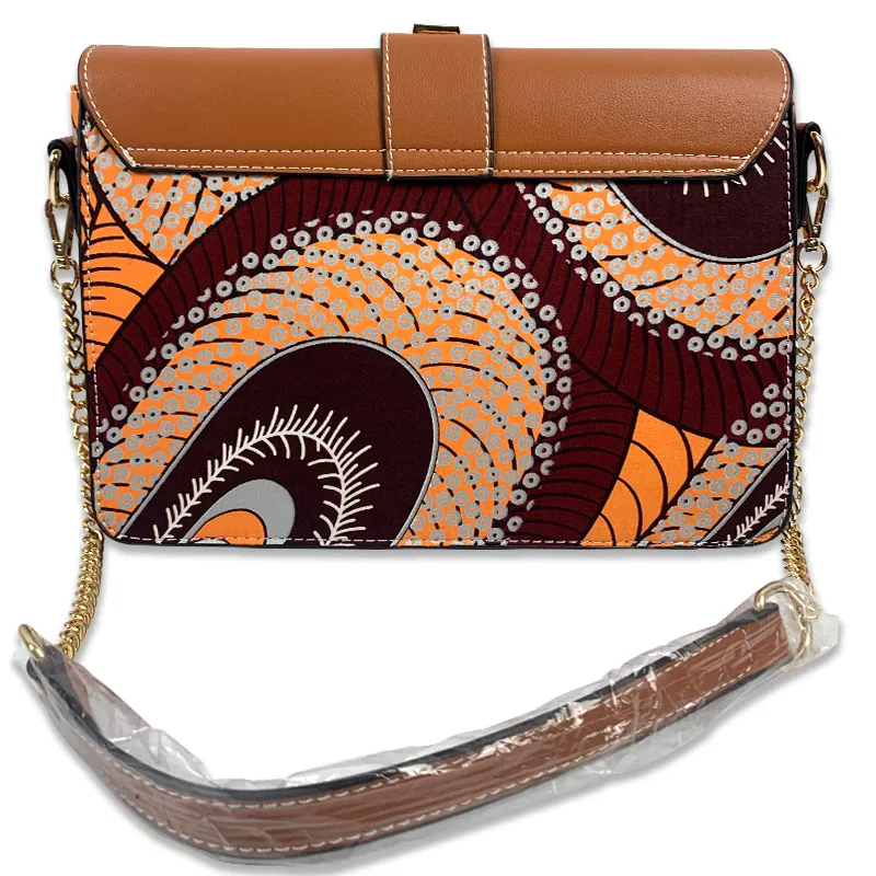 2021 African leather handbags wax matching bags one set