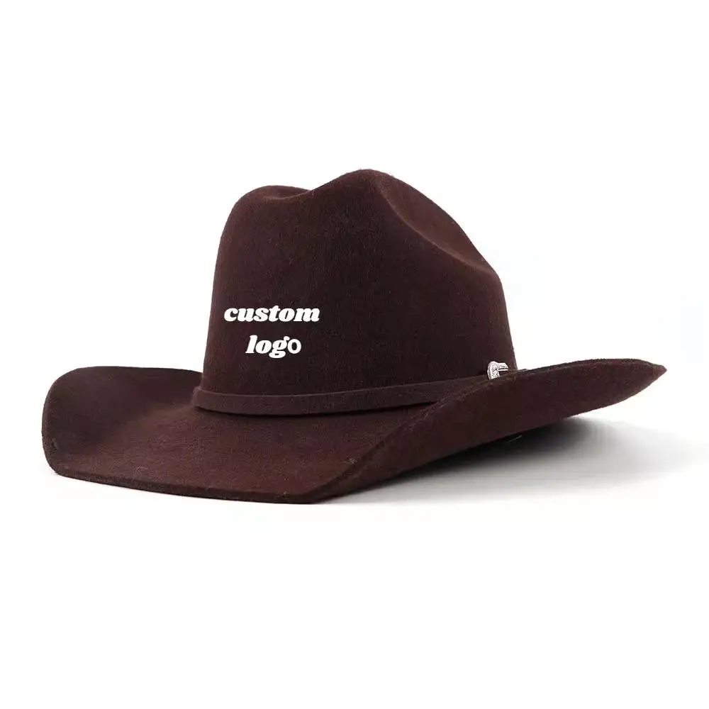 Flash Sale Hot Selling Cheap Custom Felt Western Classic Casual Cowboy Felt Hat