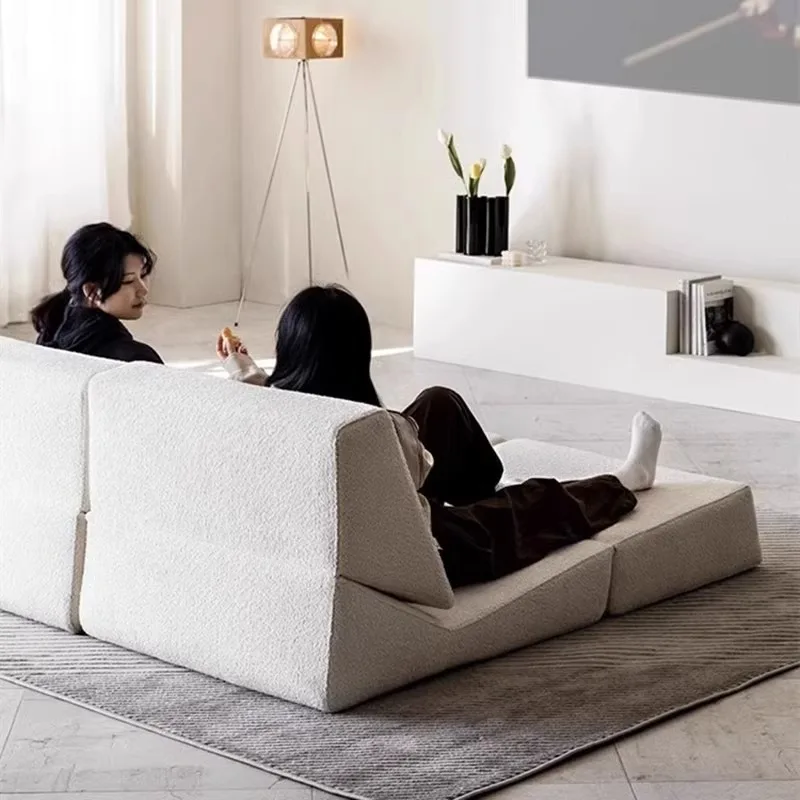 Foldable Single Sofa Bed living room sectional couch Modular recliner vacuum sealed compressed foam fabric sofa chair furniture