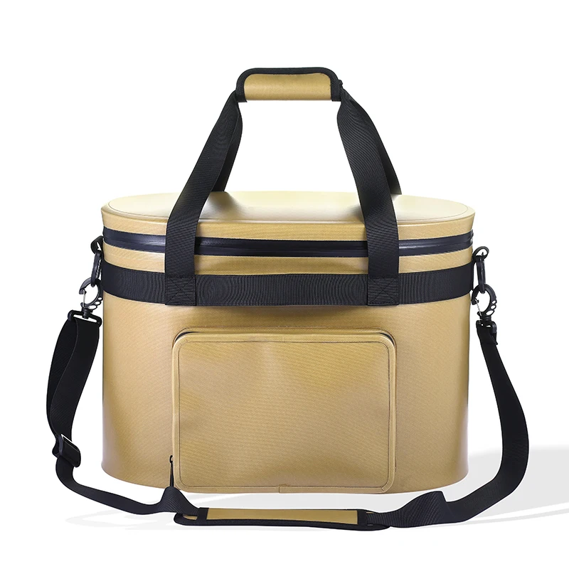 Luxury Waterproof Travel Duffle Bag Large Capacity Leather Thermal Keep Cold Luggage Bag Travel Bag with Bottle Compartment