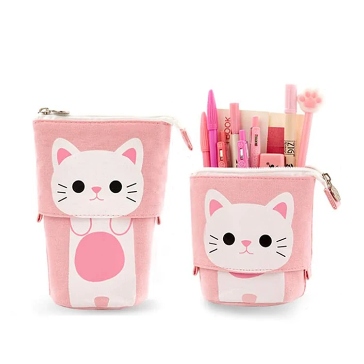 BSCI factory school cartuchera pen pencil supplies estuche fabric holder case bag zipper astuccio Kawaii Stationery Pouch