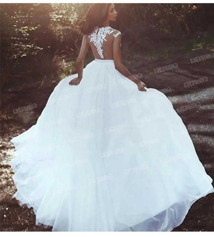 Женское Прозрачное платье с V-образным вырезом, летнее пляжное свадебное платье