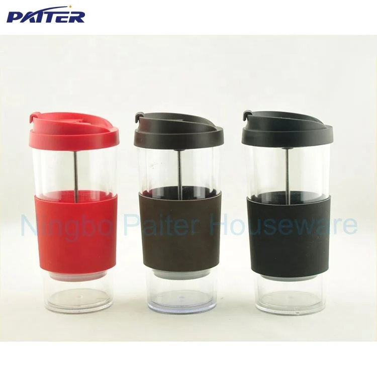 French Press Coffee Maker / Mug Double Wall Plastic