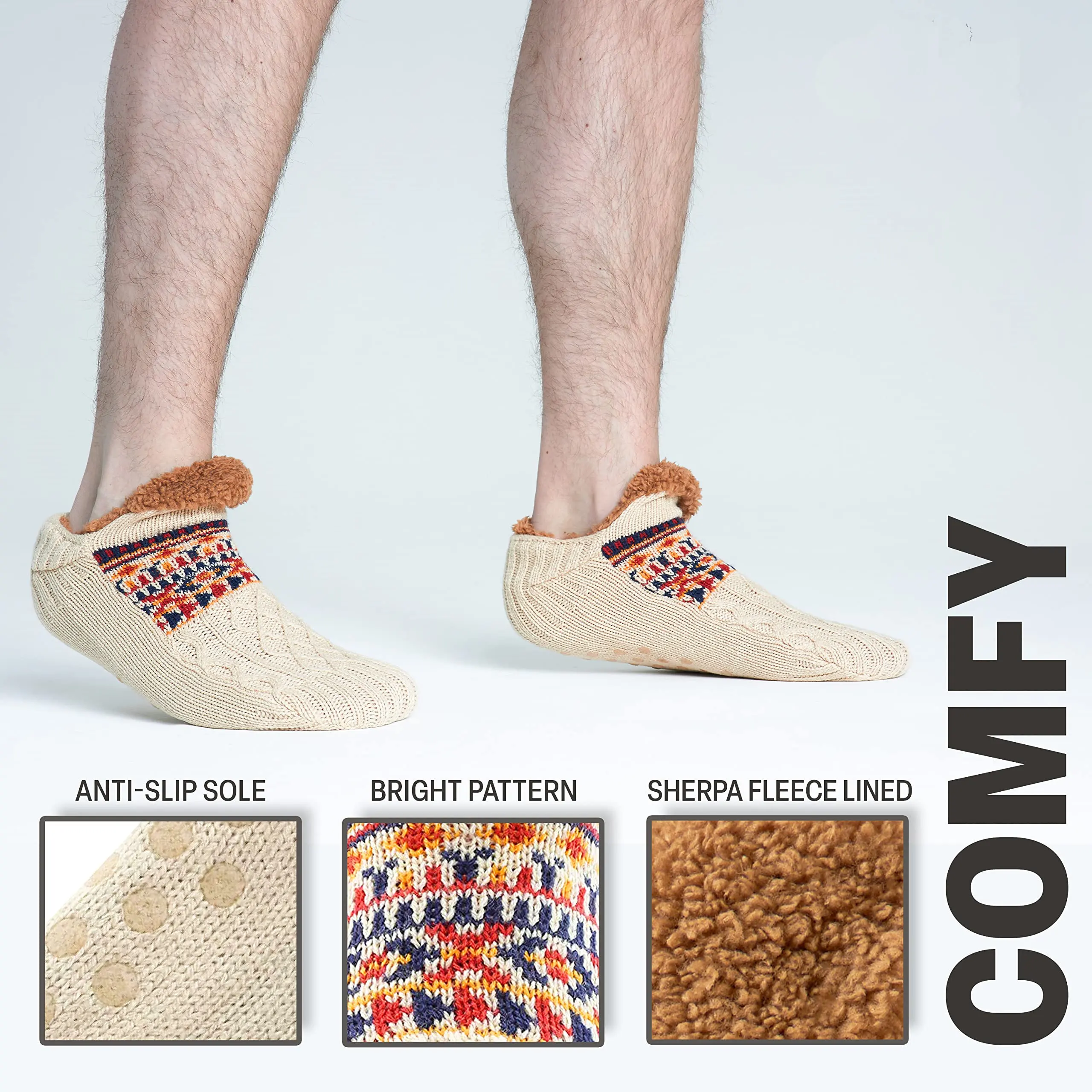 2024 Winter Sherpa Fuzzy Bed Thick Wholesale Slipper Soft Home Fluffy Indoor Non-slip Thermal Organic Warm Sock