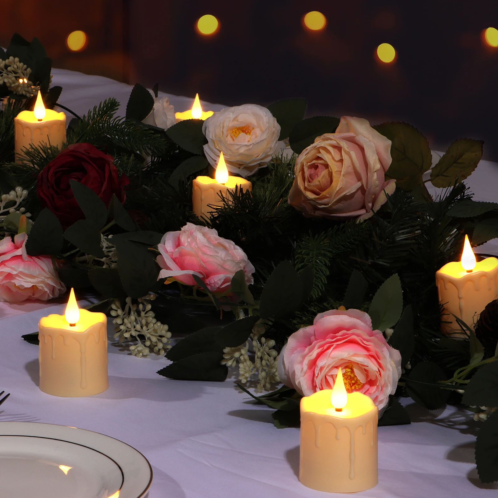 New Arrival Rechargeable Candle Set Waterproof Flameless LED Tea Light Candles With Remote Timer