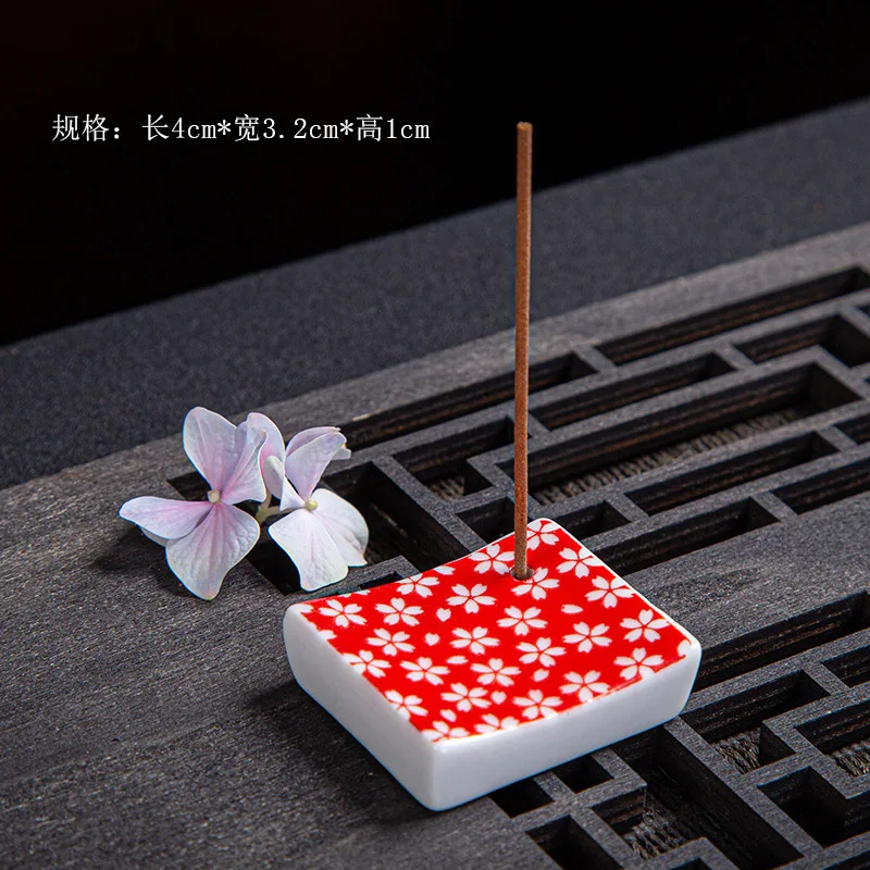 Ceramic Incense Insert Japanese Pattern Chopsticks Frame Incense Rest Restaurant Table Incense Rectangular