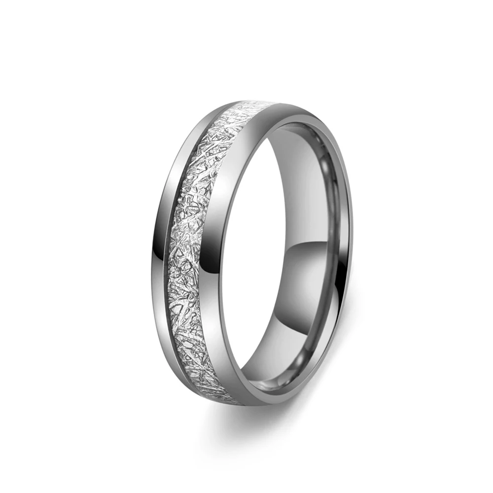Light Luxury 4/6/8mm Tungsten Steel Ring Silver Fashion Inlaid Silver Mist Pattern Tungsten Steel Ring finger ring 623