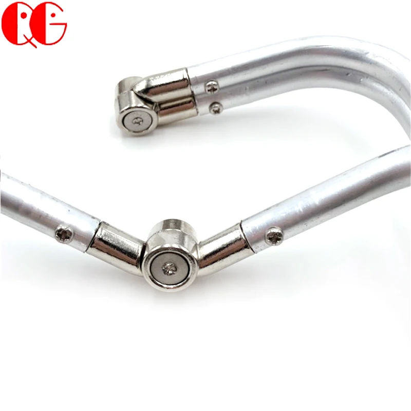 Crafts DIY Projects Tubular U-Shaped Bag Handle Inner Clasp Lock high quality handbag metal Aluminum clutch frame Metal bag