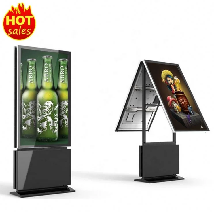 65 inch Sunlight Readable panel outdoor digital display signage double sided lcd kiosk with touch screen for android /  windows