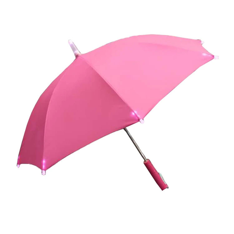 Creative gift Christmas 19'Auto open kids safety flashlight market little girls umbrella children umbrella with LED light