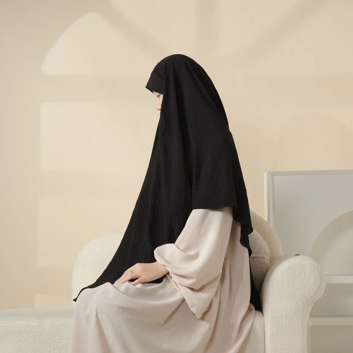 New Arrival Europe America Open Reversible Modest Abaya Muslim Dresses Instant Satin Silk Hijab
