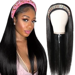 Wholesale Raw Indian Virgin Remy Human Cuticle Aligned Colored 99J  Hair None Lace Wigs For Black Women Glueless Headband Wig