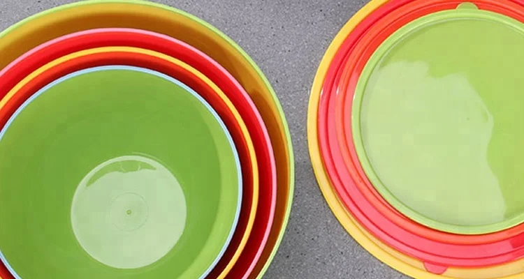 Экологически чистая разноцветная круглая Салатница из полипропилена без бисфенола А с крышкой, чаши для салата