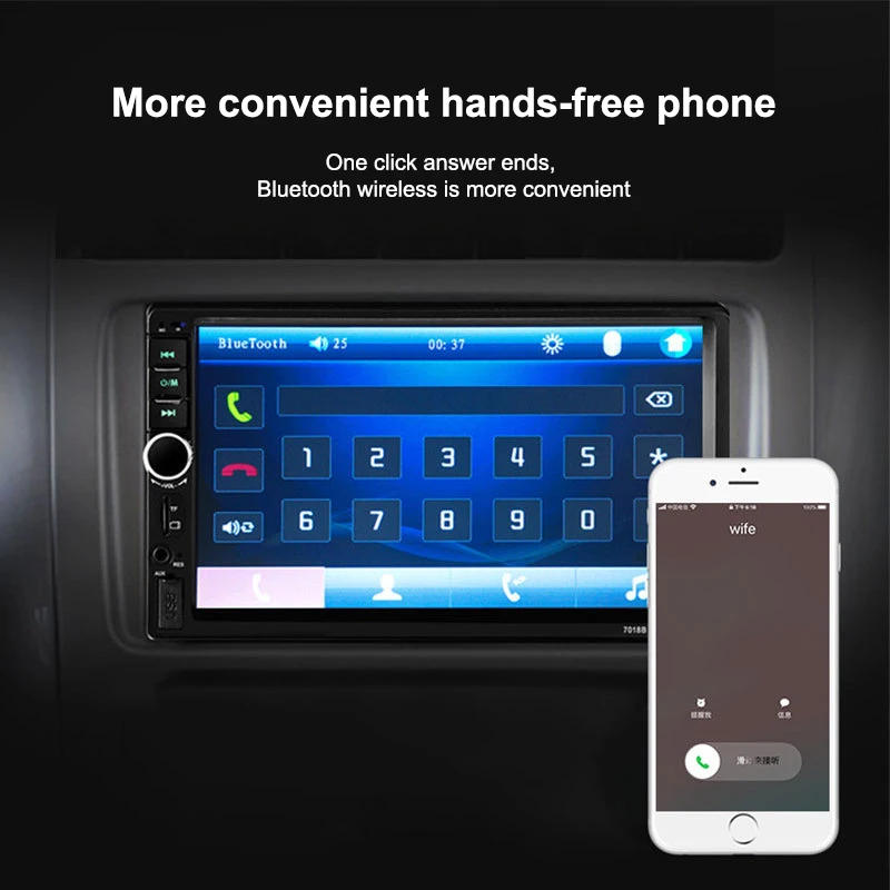7 дюймов сенсорный экран автомобиля стерео HD IPS беспроводной Carplay Android Auto MP5 плеер
