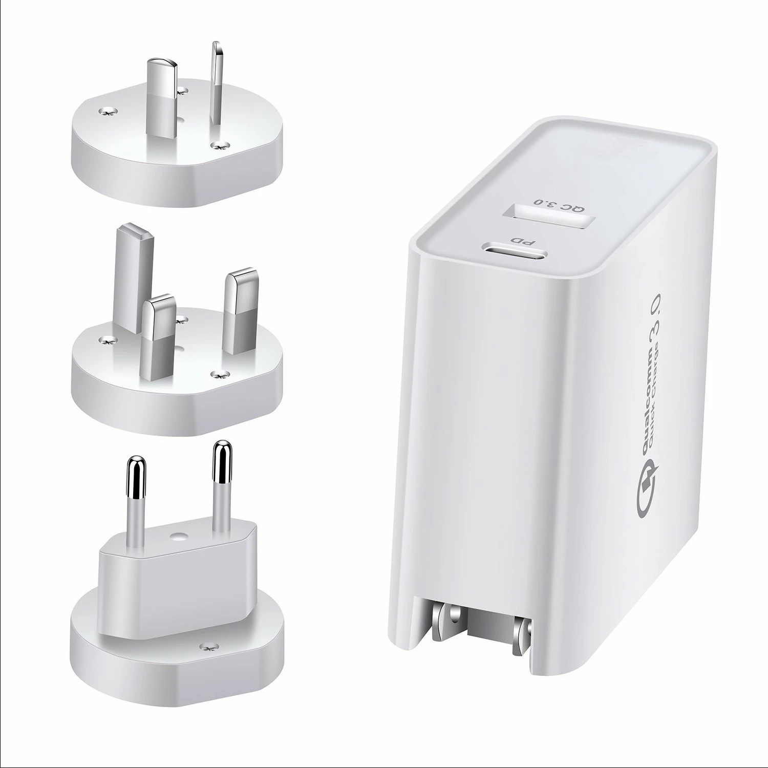 Wholesale Pd 65W Charger 2 In 1 Super Charge Dual Port Usb Wall Charger Type C Fast Charging Qc 3.0 for Macbook and all laptops