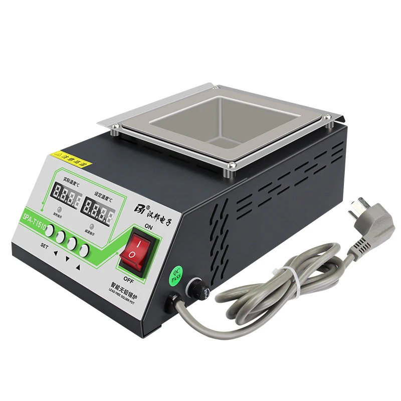 SPA-S66 Small Stainless Steel Tin Melting Furnace 400W Dual Digital Display Adjustable Industrial Soldering Pot Tin Furnace