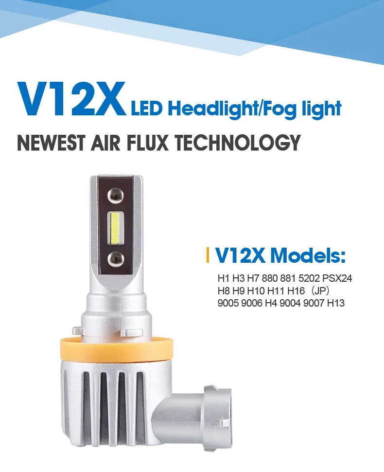 Auto Lighting Systems V12 H1 H3 P13W car led light 9006 H11 H4 H7 9006 5202 9005 led headlight bulb