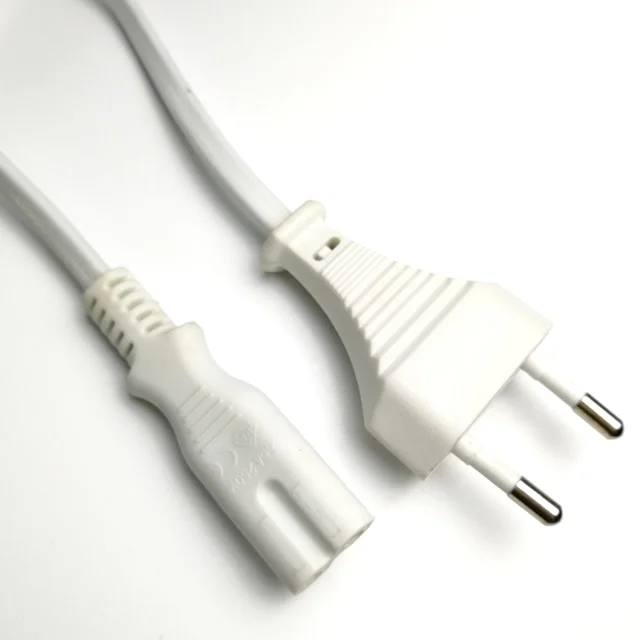 Неполяризованные 2-контактный Европейский евровилка, чтобы понять-восемь 6 ft. Шнур питания переменного тока