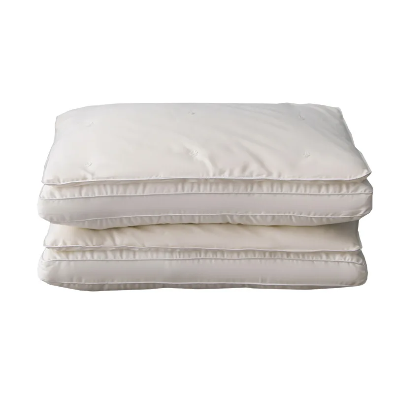 Super soft Class A silk pillow core antibiosis Bed Hotel white high cotton sate silk soybean fiber neck pillow