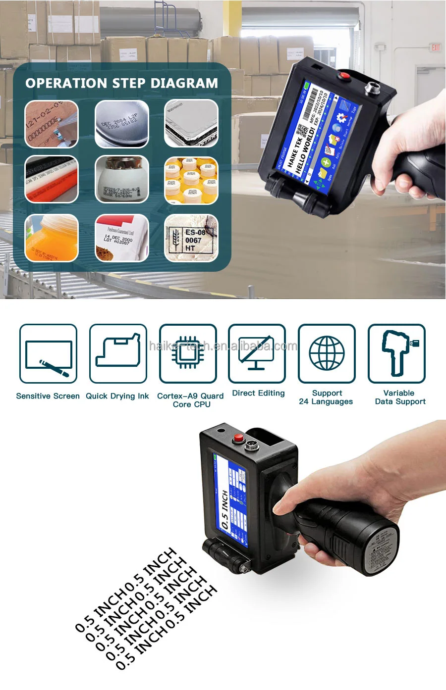 Portable Encoder Coding Machine Handheld Expiry Date Batch Number Code Inkjet Printer
