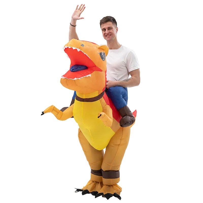 
New T-rex Dinosaur Inflatable Suit Mascot Halloween Inflatable Tyrannosaurus Costume For Adults Cosplay Party 