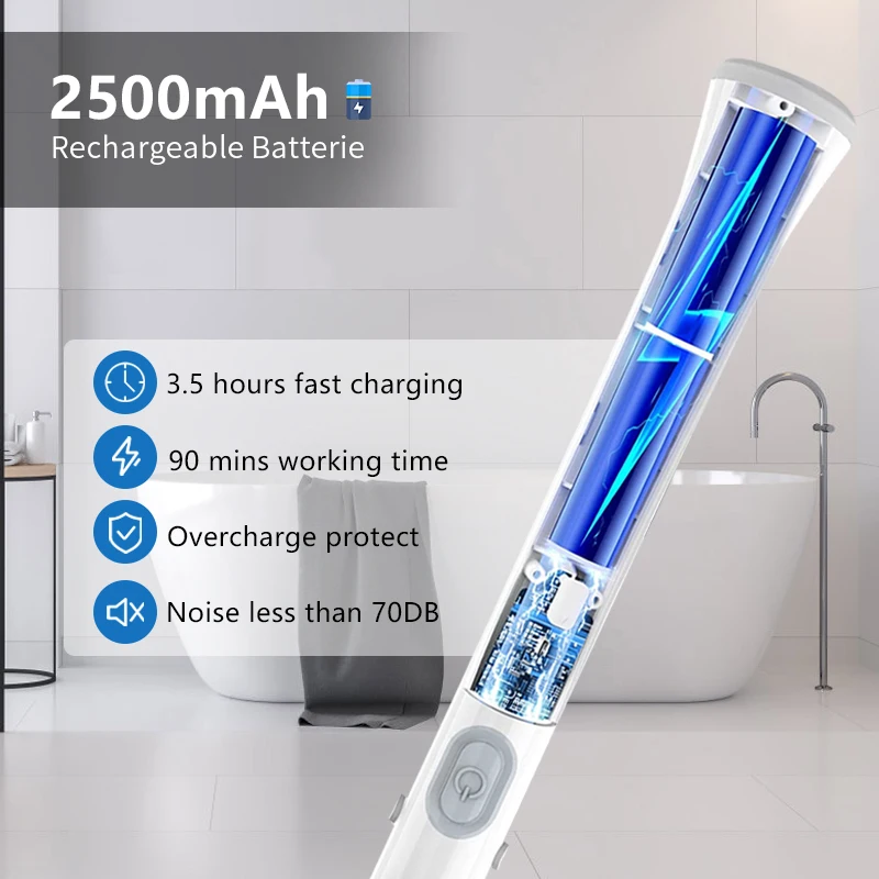 Adjustable high power electric cleansing brush scrubber cleaning with handle