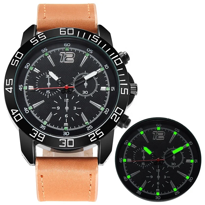 Y389 Top Style Fashion trendy black round steel  strap luminous quartz watches for men